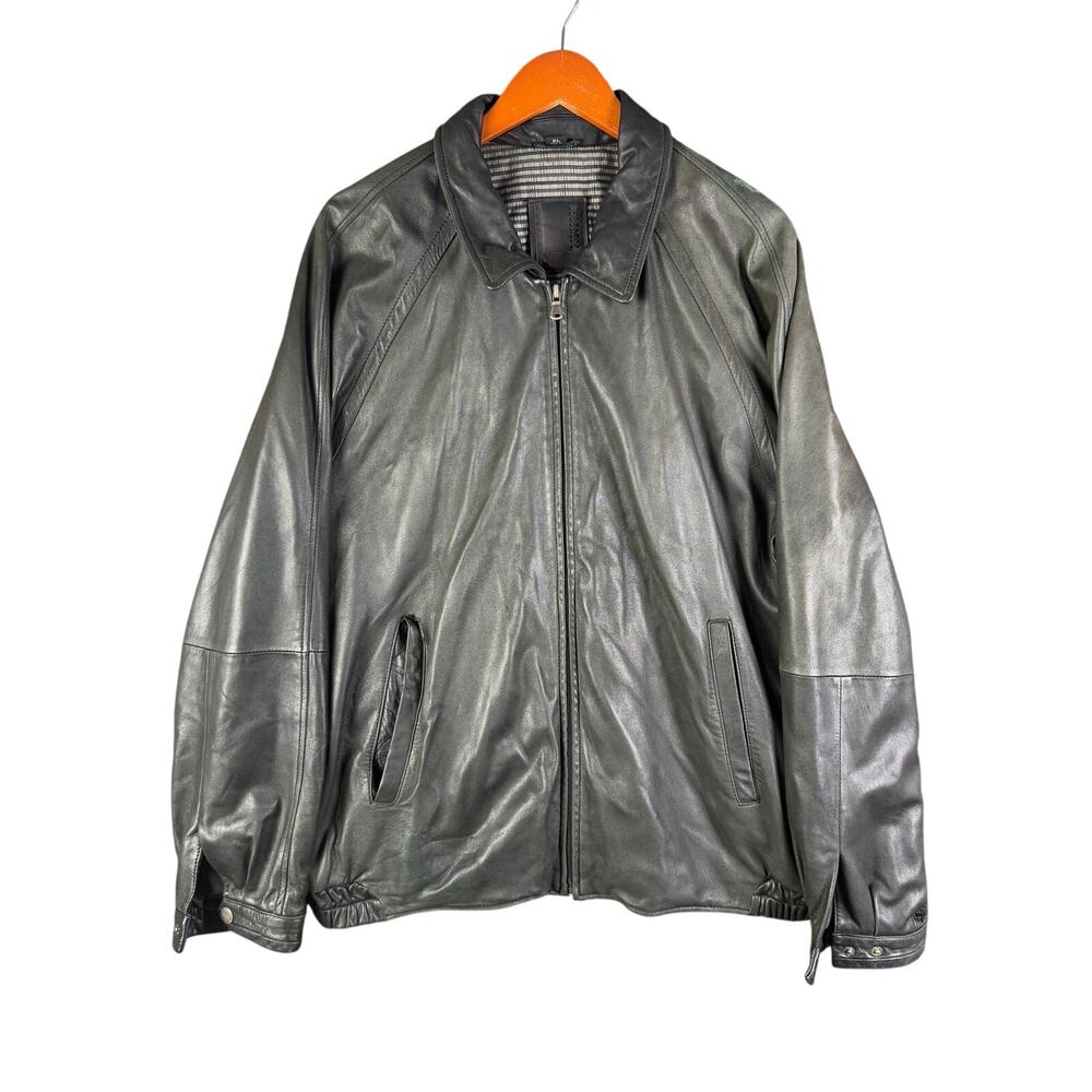 Vertical By Robert Comstock Bomber Lamb Skin Leather Jacket Vintage Mens‎ XL 90s